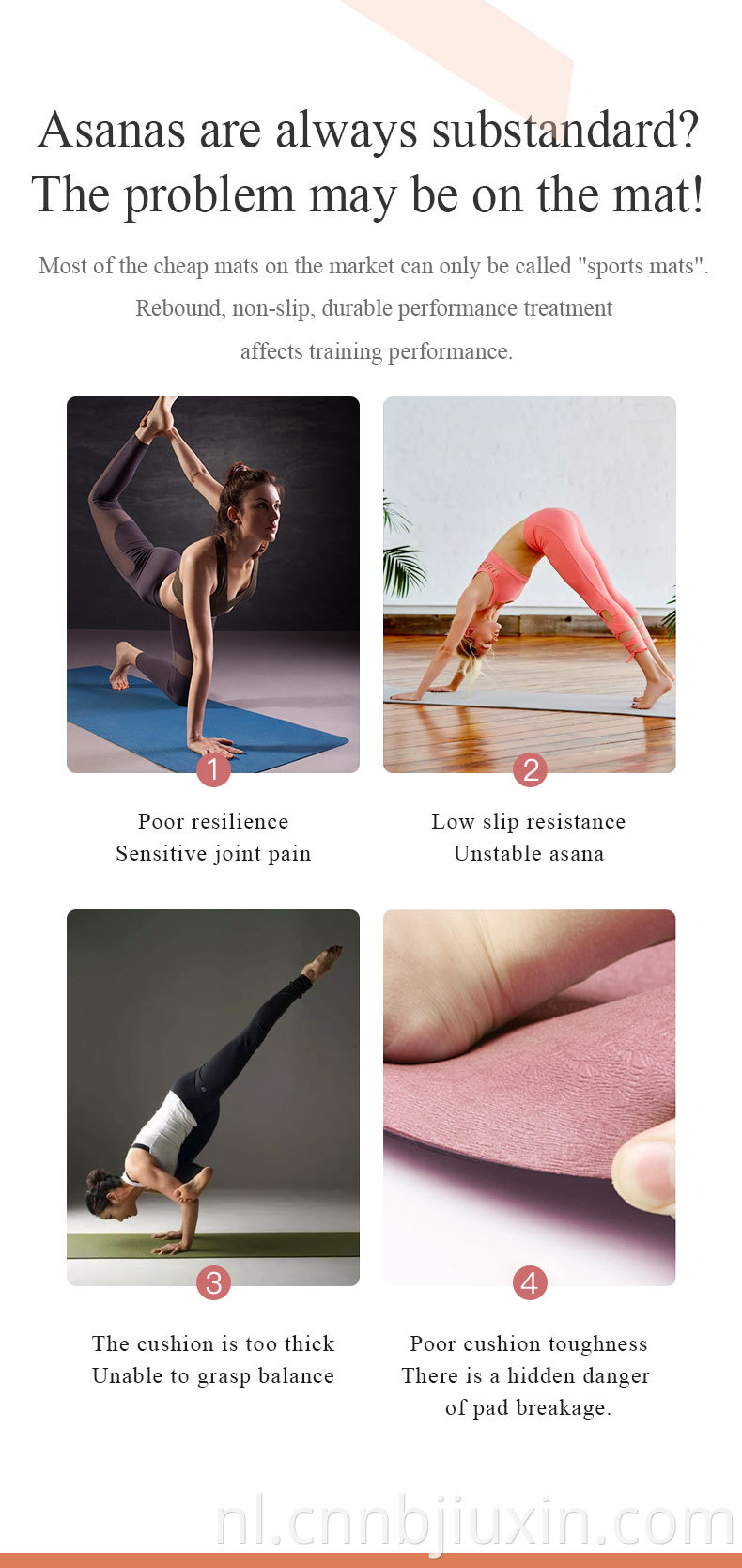 Eco-vriendelijke Pilates & Fitness Wear-resistente opvouwbare goedkope Yoka Matt Yoga Mat